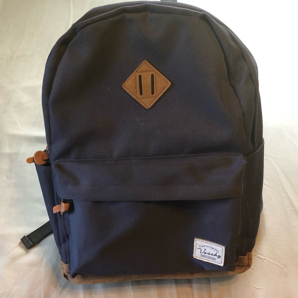 Vaschy Classic Water Resistant Lightweight Backpack Blue